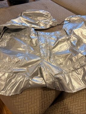 Zara Metallic Silver Women's Shorts